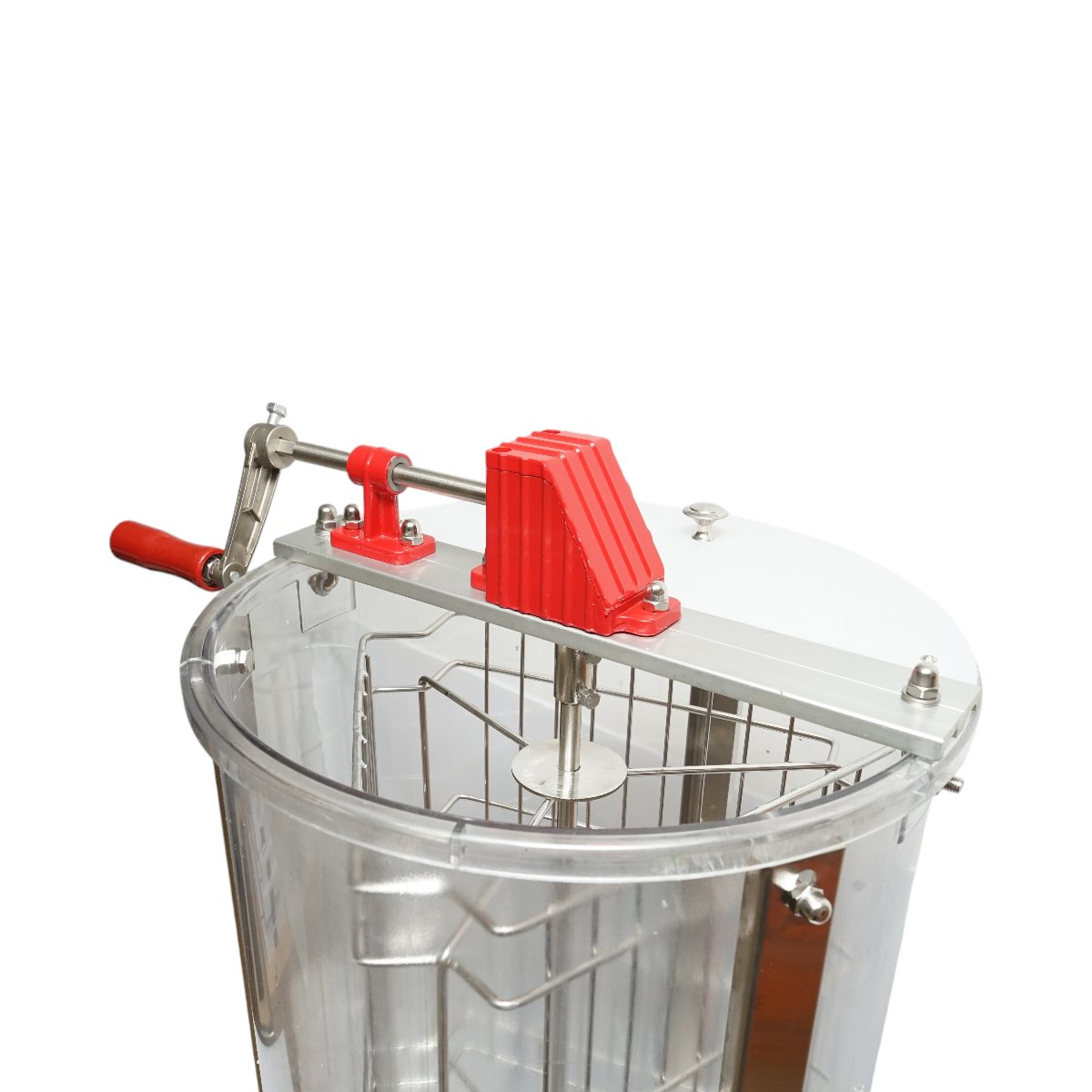 Centrifuga manuala apicola, extractor miere transparent cu 3 rame
